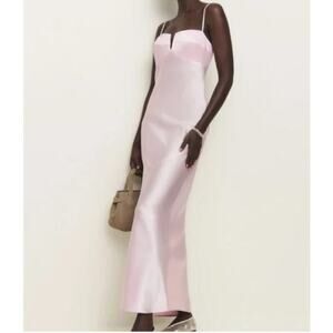 NWD Reformation Brie Silk Maxi Dress GownSize 14 Cherry Blossom #4A462